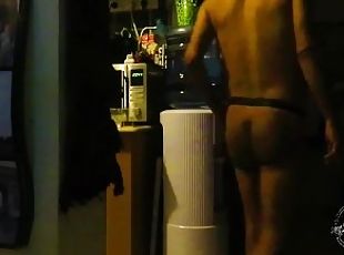 Useless slave hiding from the pizza deliver