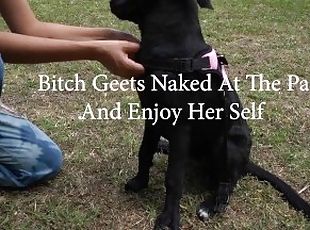 Bitch Loves To Get Naked At The Park And Enjoy Herself When Watched