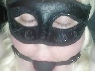 Gagged, Collared, and Riding Your Cock