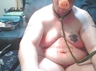 Fat FTM Piggy Self Shaming Humiliation and Verbal Humiliating BDSM Body Writing Slut Showing Pussy