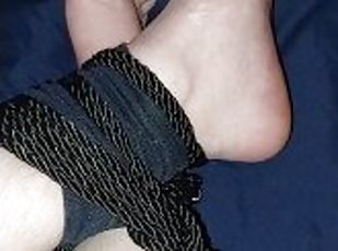 BDSM Wax Play W Goth Girl's Feet