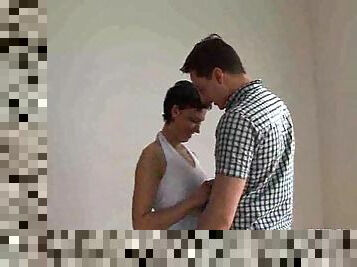 Tasty German with short hair fucking her boyfriend