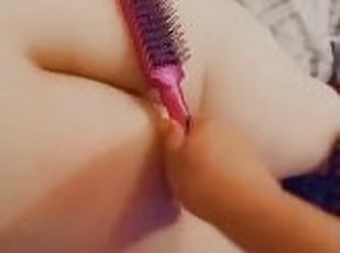 Thicc trans girl gets her ass spanked hard with a hairbrush #008