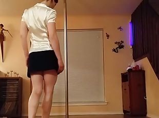Striptease at pole dance the most sensual strip by a woman amateur