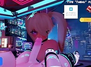 Femboy Bunny Cums While Riding Throbbing Futa Cock On Stream