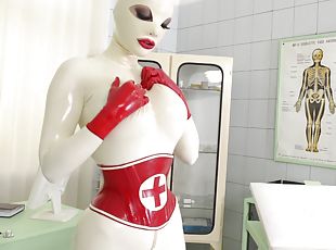 onani, fantasi, pæn, fetish, latex, solo, hospital, ben