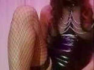 masturbação, orgasmo, transsexual, anal, babes, brinquedo, cavalgando, dildo, latex, sozinho