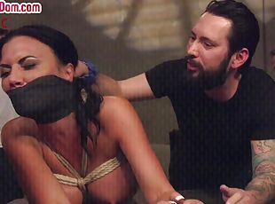 Submissive gangbanged mommy rough shagged in pierced puss