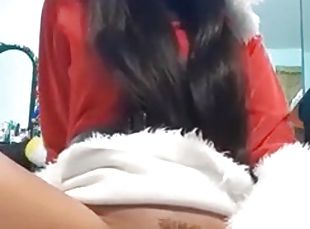 Creamy christmas asian dildo