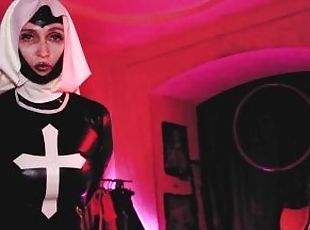 Horny Fetish Nun Mistress Eva Latex BDSM Milf Solo Gonzo Femdom Sexy Mature Boots High Heels