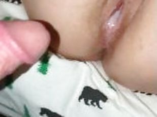 mor-og-dreng, fisse-pussy, amatør, milf, mor, creampie, tøs, synsvinkel, sperm