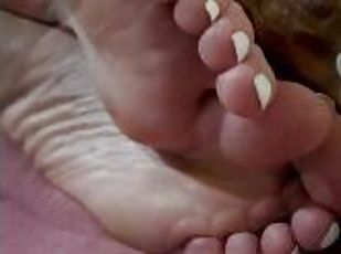 Goddess with white toenails slave traning cum denial