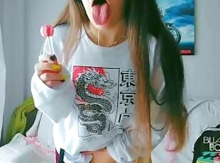 dyakol-masturbation, baguhan, dalagita, latina, kyut, solo, lolipap