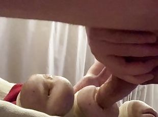 Hard cock Playing with Feshlights Toys and cummig twice. Big Cum loads