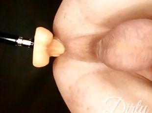 Sex machine fucking in anal close-up