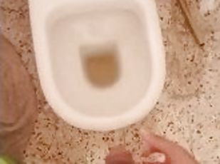 Massive male piss by a curved soft BBC