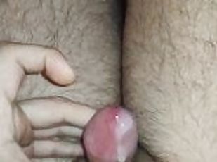 NO HANDS CUM - I make cum just by slapping my thighs -  ( circumcised flaccid dick )