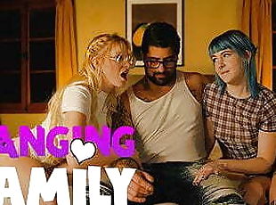 Banging Family - 2 Alt Stepsisters Share a Huge Cock