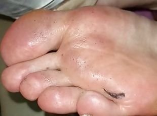 Dirty feet worship and footjob