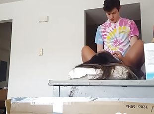 Asian Chick Fucked On Desk By White Dude