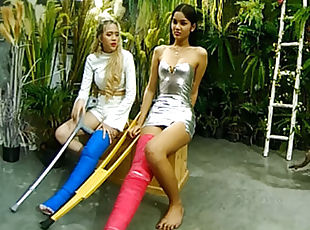 2 Girls With Long Cast Leg Visit A Flower Store Part 2 - VRpussyVision