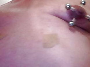 CAROLA SMIT - NIPPLE TORTURE -  EXTREME DOUBLE PIERCING