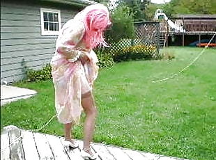 masturbation, en-plein-air, pisser, transsexuelle, giclée, ladyboy, lingerie, solo