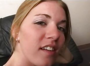 Petite teen drinks cum after hardcore blowjob