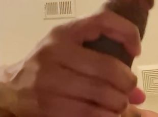 Stroking my Big Black Cock