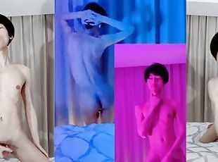 Cute 18 femboy step-brother record nude Tiktok dance, swing his giant dick and jerking off, CHIPI C
