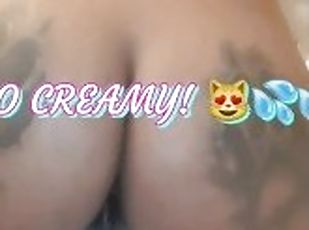 Creamy Phat Pussy Riding her Dildo(Close Up)POV