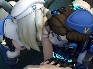 Mercy (Combat Medic Skin) & Tracer (Cadet Oxton Skin) Animation (By Arhoangel) [Overwatch]