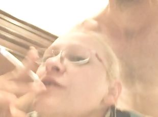 AlexTappsMandyDickenz SLUTTY BLONDE MILF SMOKES WHILE BEING FUCKED