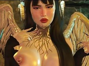 Futa Demon Showing her HUGE Cock - Second life