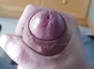 Stroking my rock hard huge cock