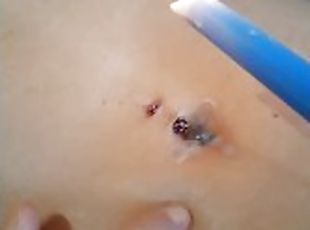 navel tortured with hot wax 2