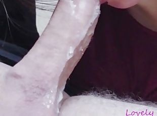 pikslikkeri, milf, deepthroat, creampie, synsvinkel, sperm