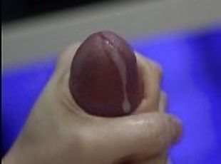 Slow motion cumshot from large cock