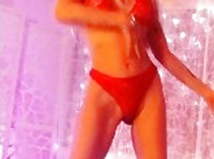 Akasha Amana Little Pole dance in RED