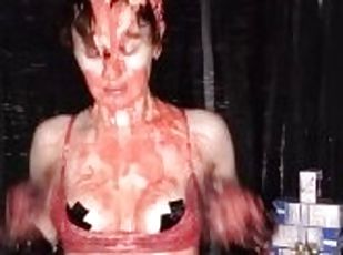 Irish BDSM Brat pours 1KG of custard over herself & feeds you strawberries