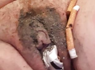 Ashtray and Trash Filled Pussy - A Slideshow of Stuffing My Cunt With Garbage and Cigarette Butts