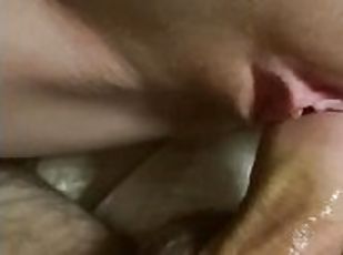 Juicy pussy masturbation during sex