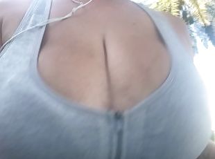 BIG BOUNCY BOOBS FLYING EVERYWHERE WHILE ON MY HOT GIRL WALK/RUN