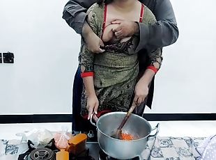 Pakistani village wife fucked in kitchen while cooking with clear hindi audio