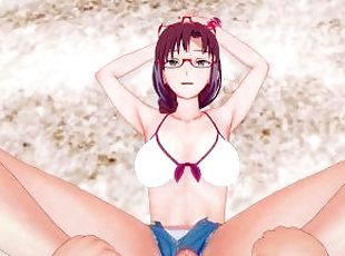 Mari Illustrious Makinami Gives You a Footjob At The Beach! Evangelion Feet POV