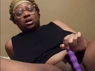 Fucking my fat pussy with a dildo and having an orgasm with a vibrator