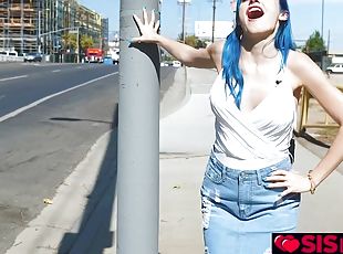 Kinky Jewelz Blu manage to cum in public - reality, outdoor flashing