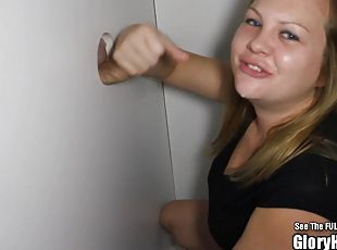 Large Knockers Blondie Suck Boners in Glory Hole