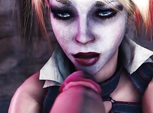 Nasty evil Harley Quinn made love deeply by Batman