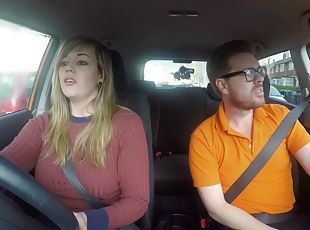 34F Boobs Bouncing In Driving Lesson 1 - Madison Stuart